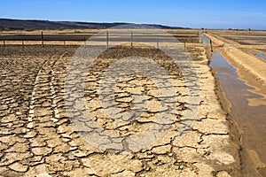 View of Salt evaporation ponds in Secovlje