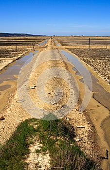 View of Salt evaporation ponds in Secovlje