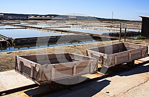 View of Salt evaporation ponds in Secovlje