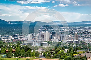 View of Salt Lake City, Utah on a sunny day