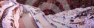 View of salt ponds, Maras, Cuzco, Peru