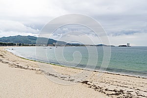 View of Samil beach in Vigo during a winter afternoon