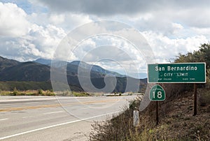 View of San Bernadino Rim of World Highway photo