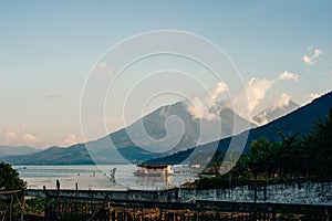 View of San Juan La Laguna on Lake Atitlan