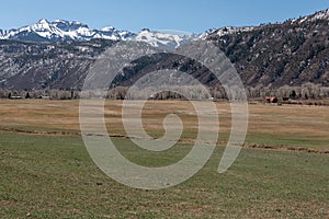 View of the San Juan Mountain Range near Ridgway, Colorado