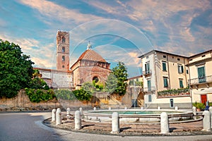 View of San Martino Square and San Giovanni church.  Lucca, Tuscany, Italy photo