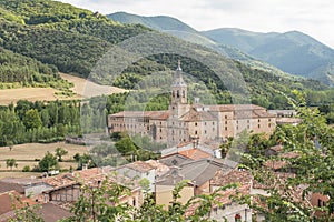 View of San Millan de la Cogolla village, La Rioja, Sp