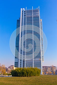 View of the San Paolo Skyscraper at Turin,Italy