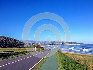 View on San Vicente de la Barquera , Cantabria, Coastal Camino de Santiago route, Spain