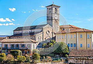 View of San Vittore romanesque Church located in the locality Canonica of Brezzo di Bedero above lake Maggiore in province of Vare photo