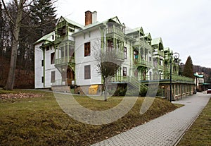View of sanatorium White Eagle Bialy Orzel in Iwonicz-Zdroj. Poland photo