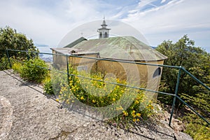 View of Sanctury of Caravaggio, in the municipality of Rapallo, Genoa province, Italy photo