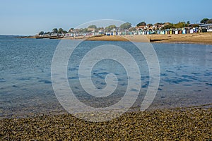 A view from a sand bar along West Mersea beach, UK