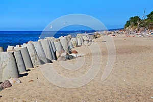 View of the sand beach on the Baltic Sea