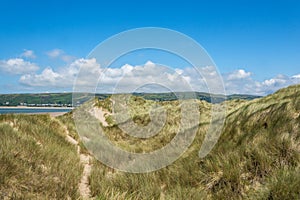 View from the sanddunes at Ynyslas beach