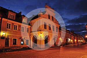 View of sandomierz in the night
