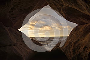 View from sandstone cave