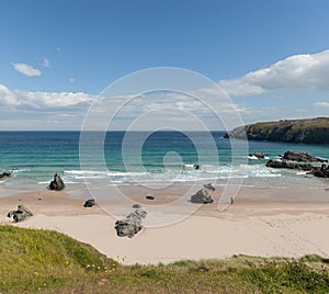 View of the Sango Sands beach in Durness northern Scotland