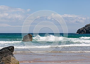 View of the Sango Sands beach in Durness northern Scotland