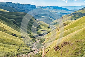 View from Sani Pass back towards South African Border Post photo