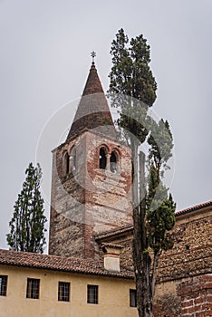 View of Sant\'Antonio Abate Church Bell Tower in Marostica, Vicenza, Veneto, Italy, Europe photo