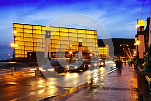 View of Sant Sebastian. Kursaal Congress Centre in evening