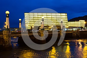 View of Sant Sebastian in night