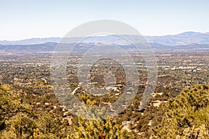 View of Santa Fe, New Mexico, USA from the Atalaya Mountain Trail