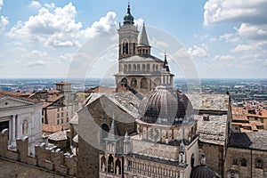 View of Santa Maria Maggiore Basilica, Bergamo's most striking church, located in the old town