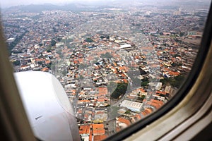 View of Sao Paulo Brazil from the plane