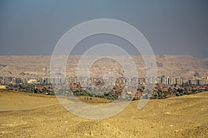 View from Saqqara towards Cairo in Egypt