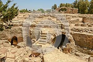 View at the Saranda Kolones ruins of Pafos on Cyprus