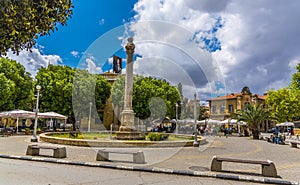 A view of the SarayÃÂ¶nÃÂ¼ Square in Northern Nicosia, Cyprus the centre of the old city photo