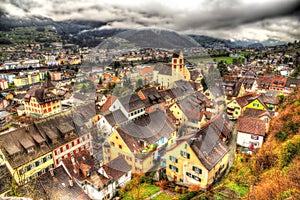 View of Sargans village in Switzerland