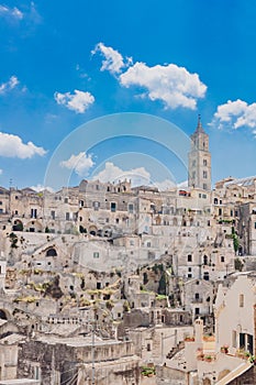 View of the sassi of Matera, Italy