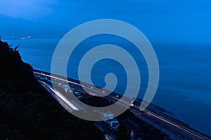 View from Satta Pass Observation Deck Japan in the early morning