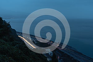 View from Satta Pass Observation Deck Japan in the early morning