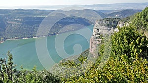 View of Sau reservoir in autumn day