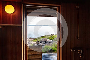 View from sauna to the gulf of Bothnia photo