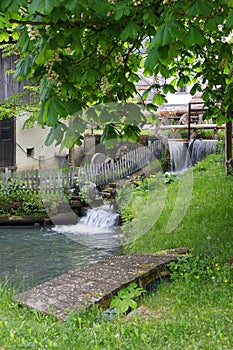 View of the Savinja river and valley in Luce, Slovenia, Europe