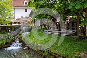 View of the Savinja river and valley in Luce, Slovenia, Europe