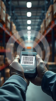 scanning a barcode on a package