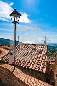 View of Scarlino in Maremma, Tuscany, Italy