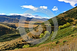 View of scenic Lees Valley in New Zealand
