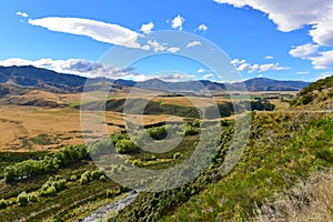 View of scenic Lees Valley in New Zealand