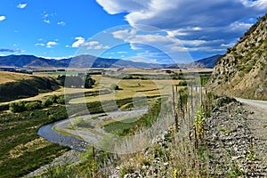 View of scenic Lees Valley in New Zealand