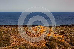 View of the scenic Linosa cliff, Sicily