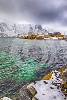 View of Scenic Lofoten Islands Archipelago Spring Scenery
