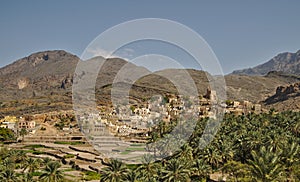 Scenic village Bilad Sayt in Sultanate of Oman