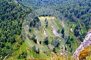 View from Schafberg Mountain to the mountain trail to the top